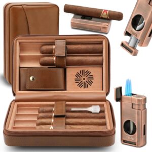 TISFA leather travel humidor